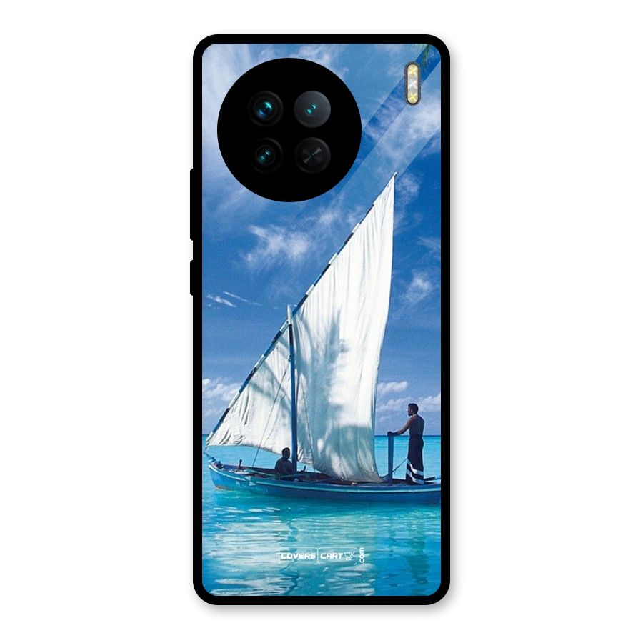 Travel Ship Glass Back Case for Vivo X90