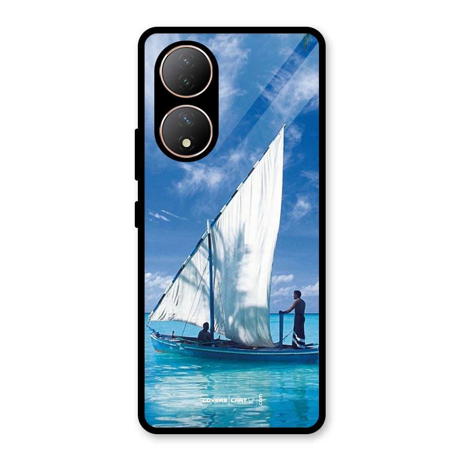Travel Ship Glass Back Case for Vivo Y100A