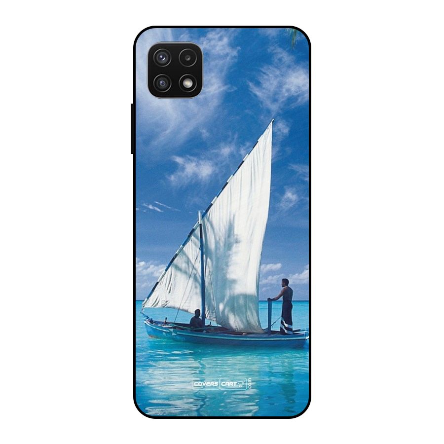 Travel Ship Metal Back Case for Galaxy A22 5G