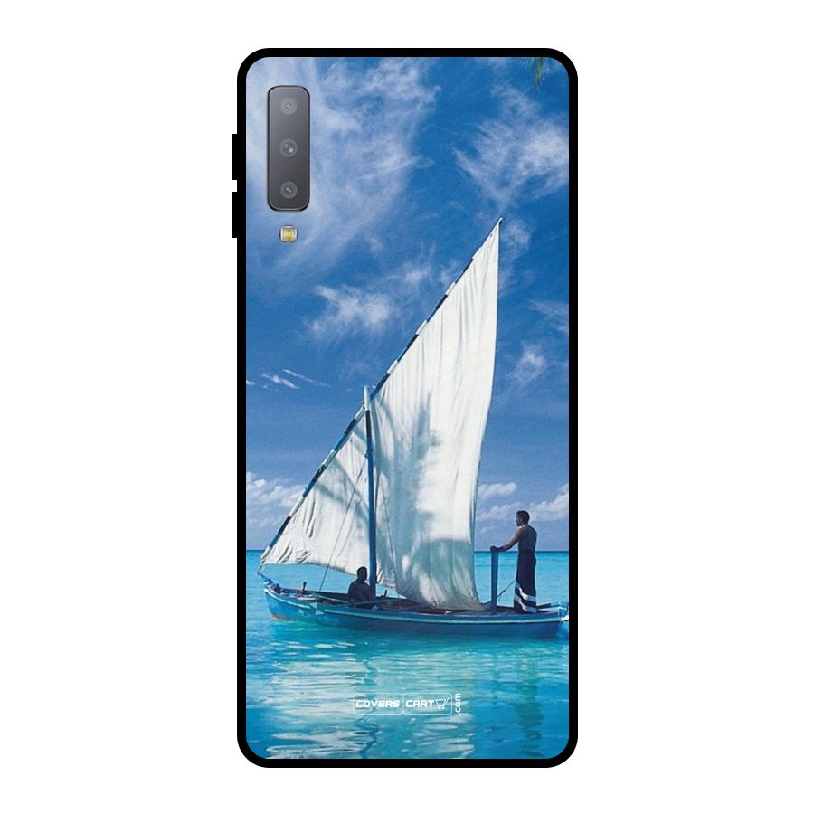 Travel Ship Metal Back Case for Galaxy A7 (2018)
