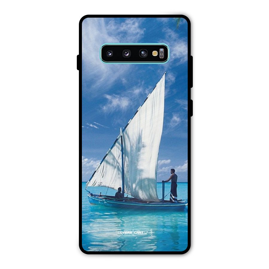 Travel Ship Metal Back Case for Galaxy S10 Plus