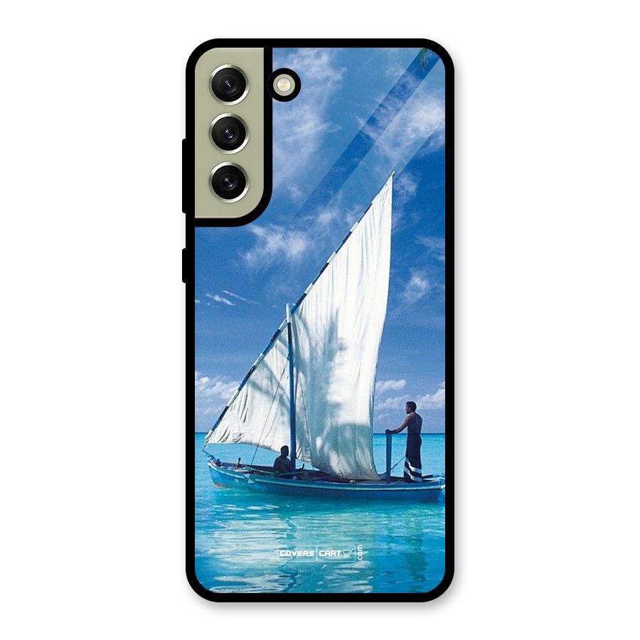 Travel Ship Metal Back Case for Galaxy S21 FE 5G (2023)