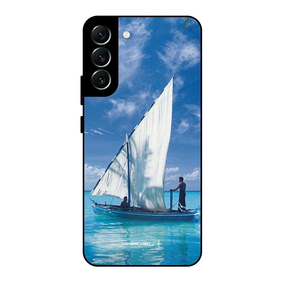 Travel Ship Metal Back Case for Galaxy S22 Plus 5G