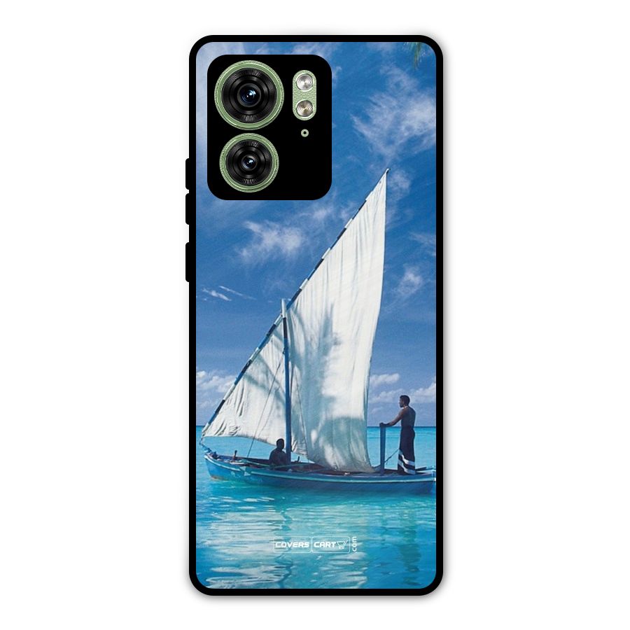 Travel Ship Metal Back Case for Motorola Edge 40 5G
