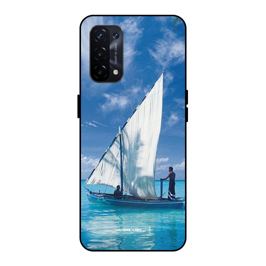 Travel Ship Metal Back Case for Oppo A74 5G
