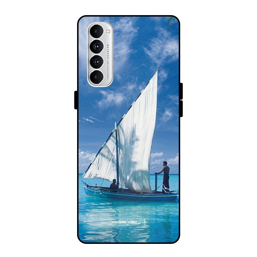 Travel Ship Metal Back Case for Oppo Reno4 Pro