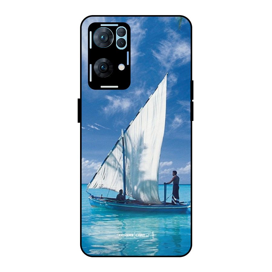 Travel Ship Metal Back Case for Oppo Reno7 Pro 5G