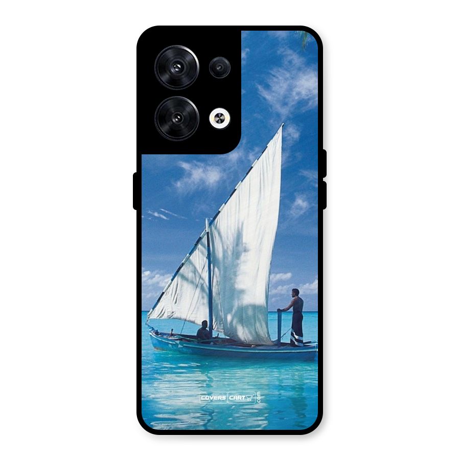Travel Ship Metal Back Case for Oppo Reno8 5G