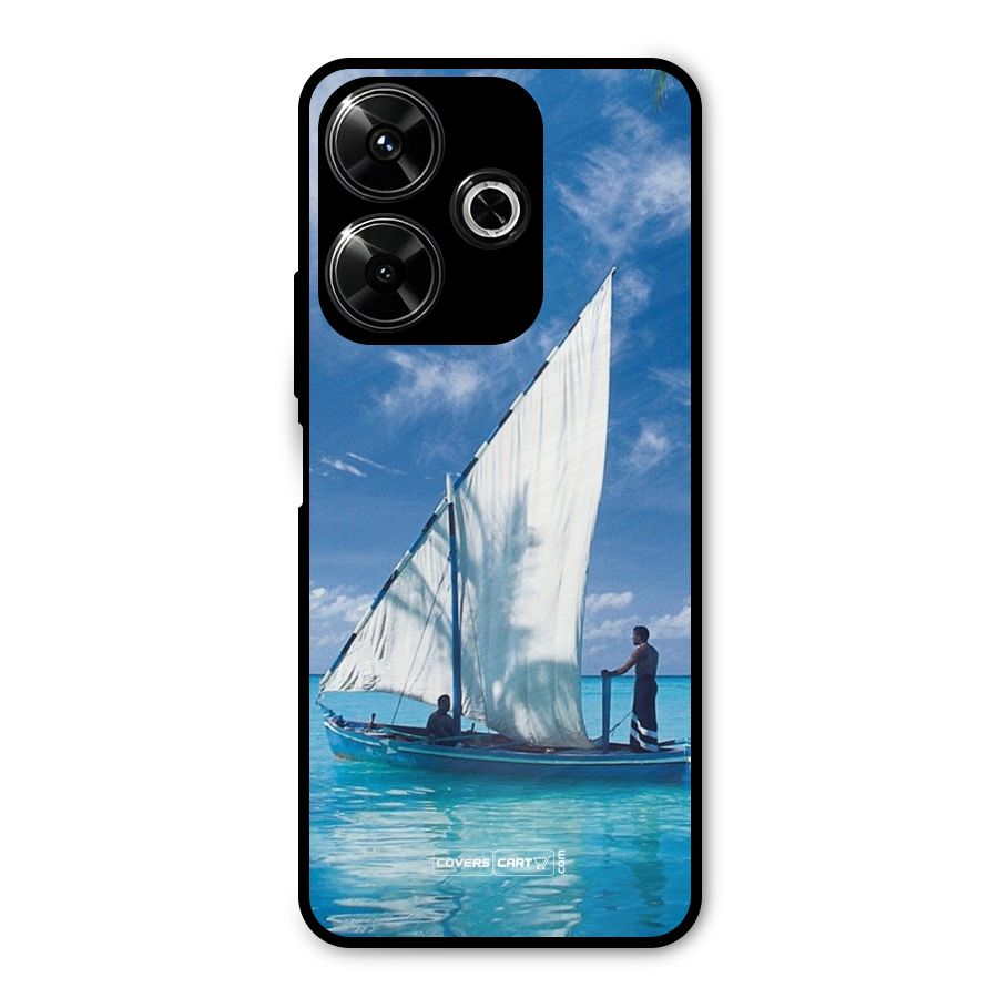 Travel Ship Metal Back Case for Poco M6 Plus
