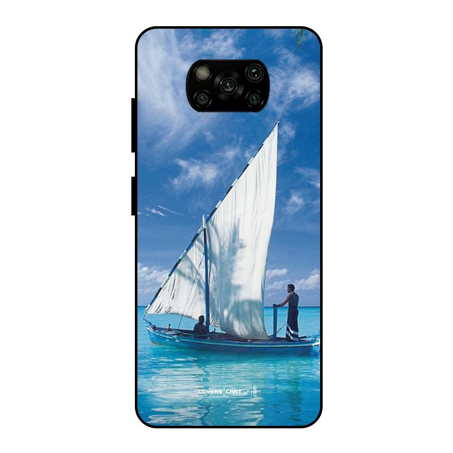 Travel Ship Metal Back Case for Poco X3