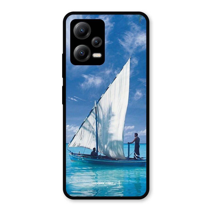 Travel Ship Metal Back Case for Poco X5