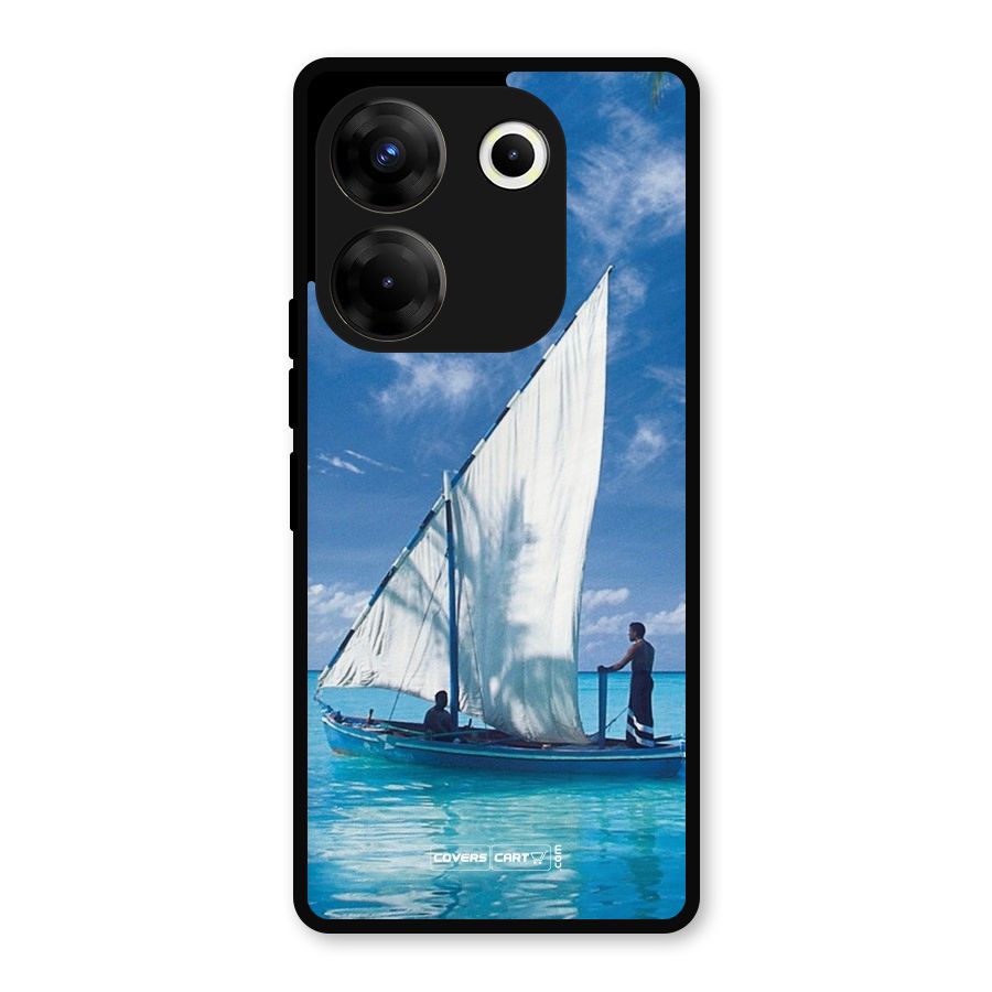 Travel Ship Metal Back Case for Tecno Camon 20 Pro