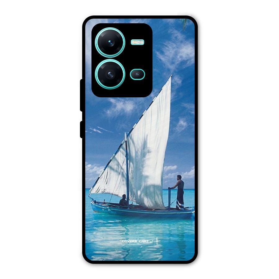 Travel Ship Metal Back Case for Vivo V25
