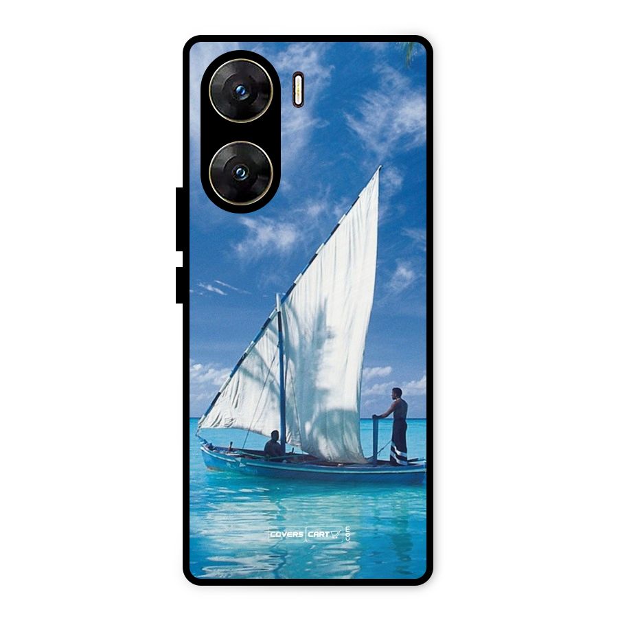 Travel Ship Metal Back Case for Vivo V29e