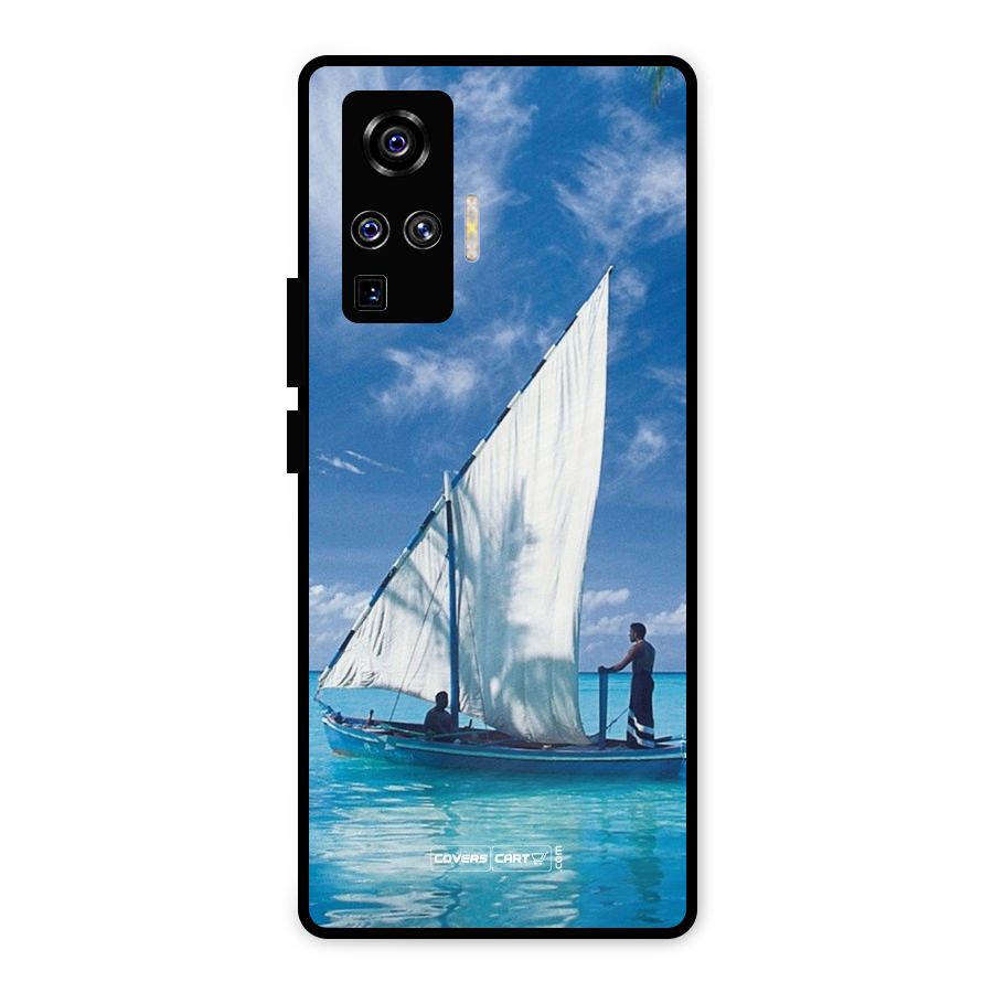Travel Ship Metal Back Case for Vivo X50 Pro