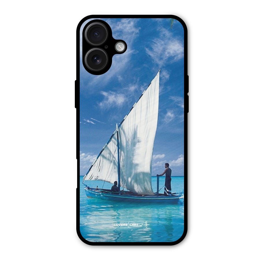 Travel Ship Metal Back Case for iPhone 16 Plus