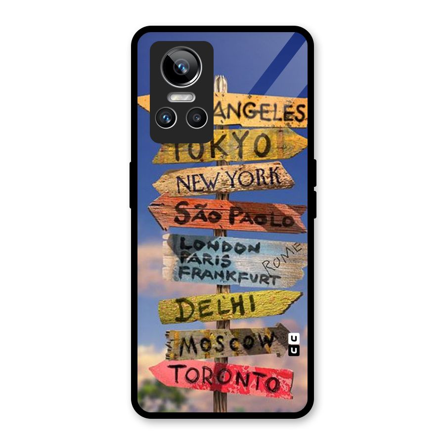 Travel Signs Glass Back Case for Realme GT Neo 3