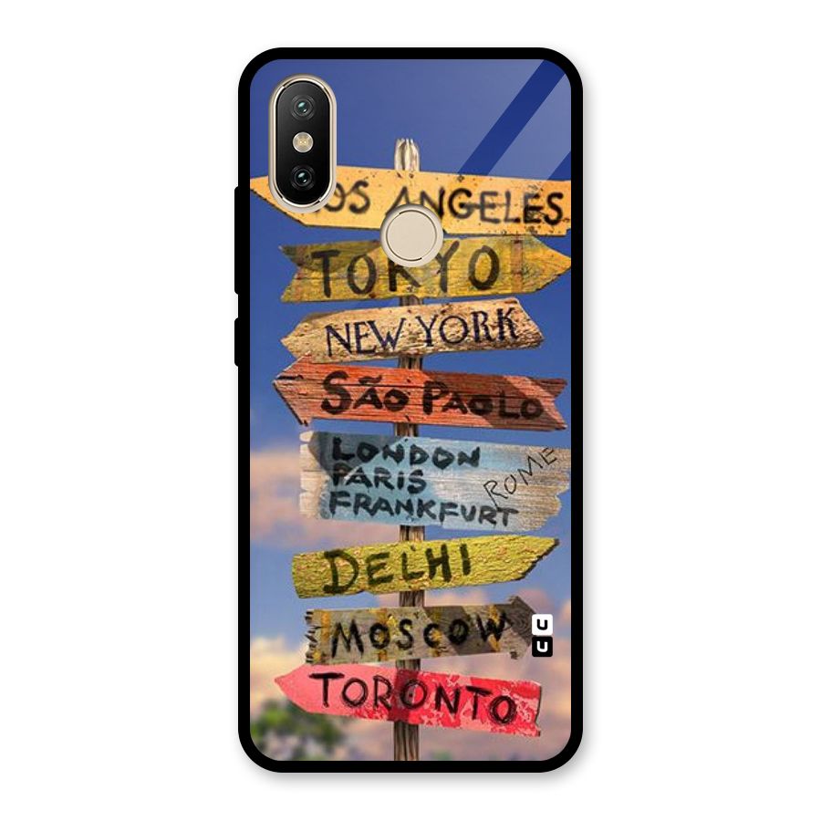 Travel Signs Glass Back Case for Redmi A2