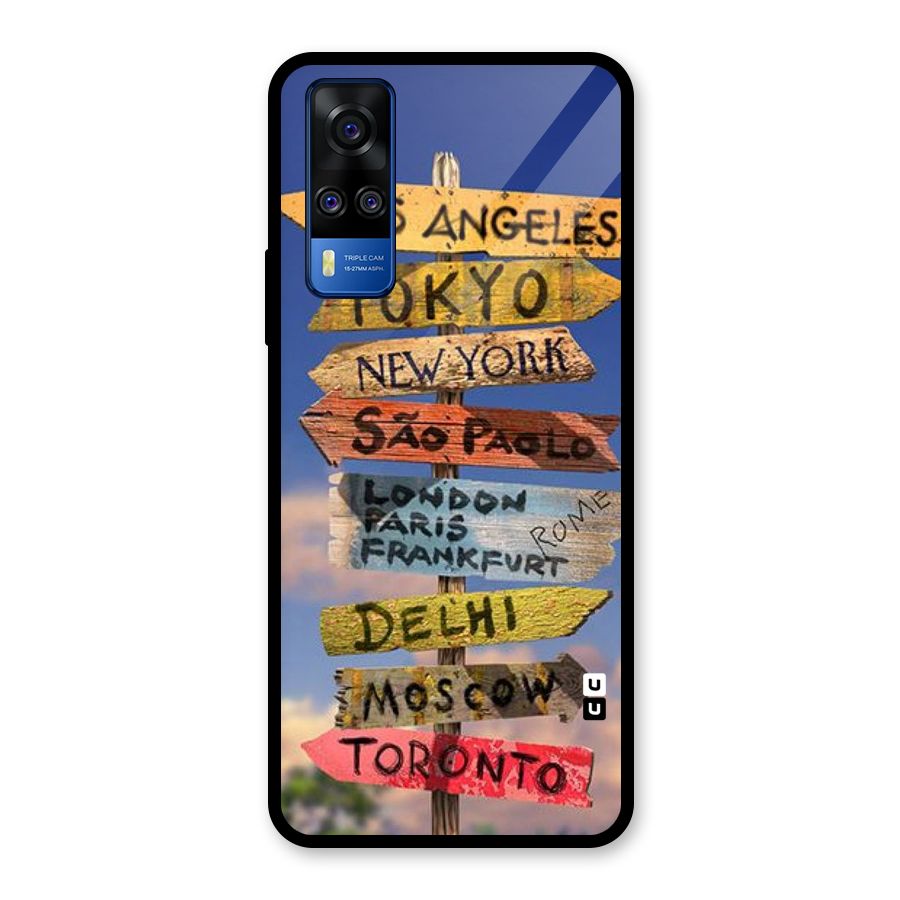 Travel Signs Glass Back Case for Vivo Y31