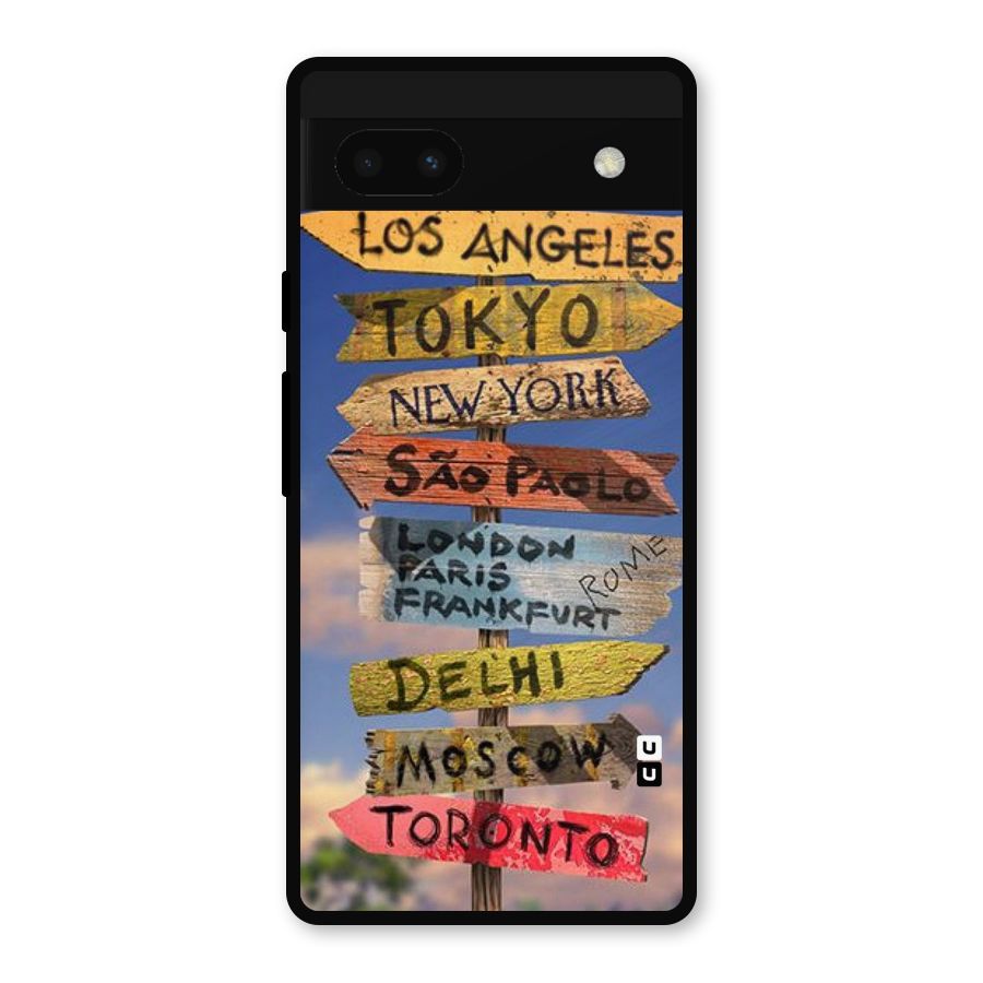 Travel Signs Metal Back Case for Google Pixel 6a