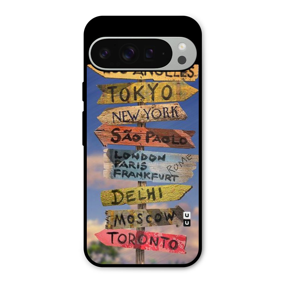 Travel Signs Metal Back Case for Google Pixel 9 Pro XL