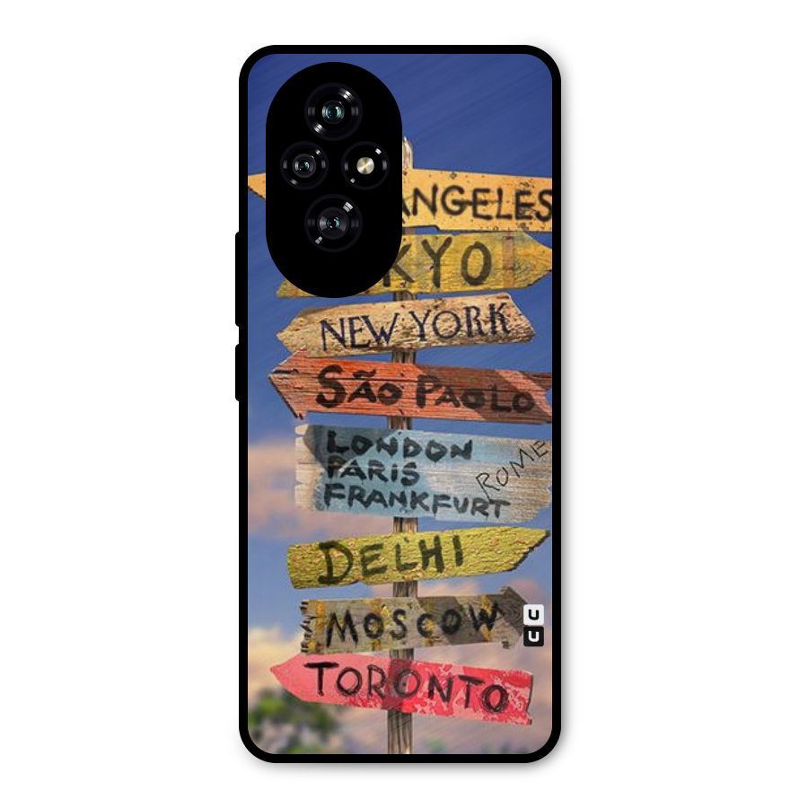 Travel Signs Metal Back Case for Honor 200