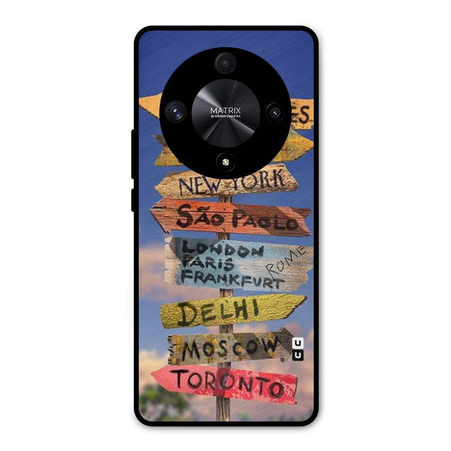 Travel Signs Metal Back Case for Honor X9b