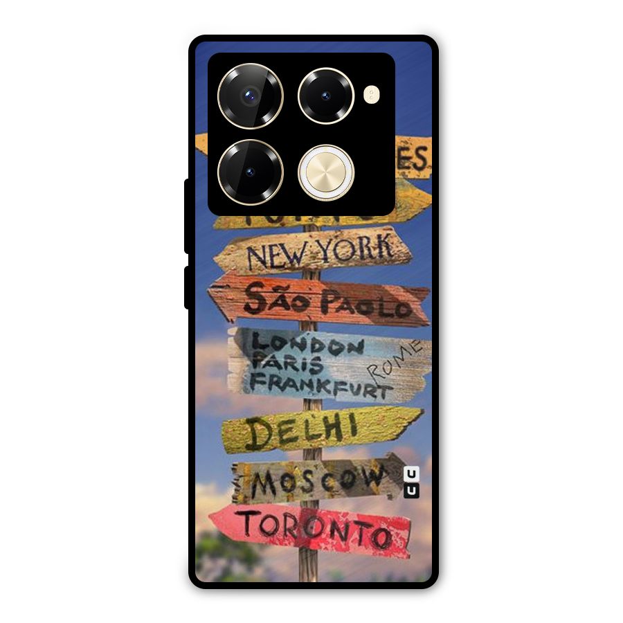 Travel Signs Metal Back Case for Infinix Note 40 Pro Plus