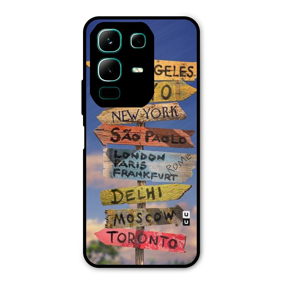 Travel Signs Metal Back Case for Infinix Note 50x