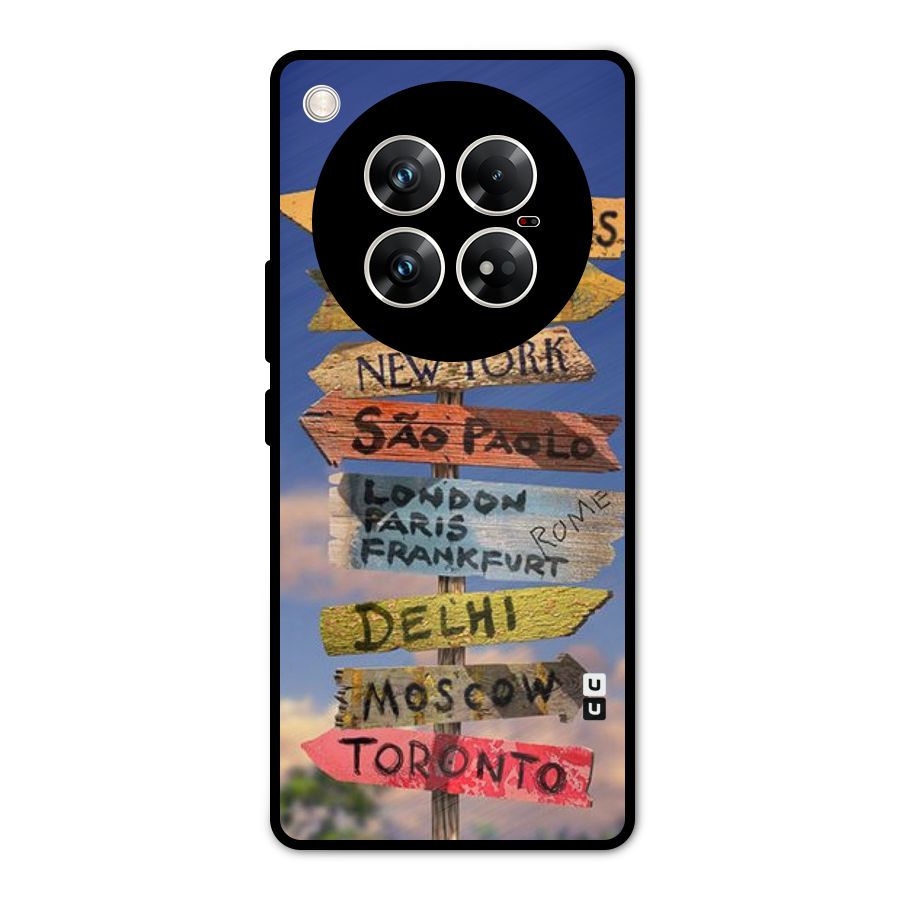 Travel Signs Metal Back Case for Infinix Zero 40 5G