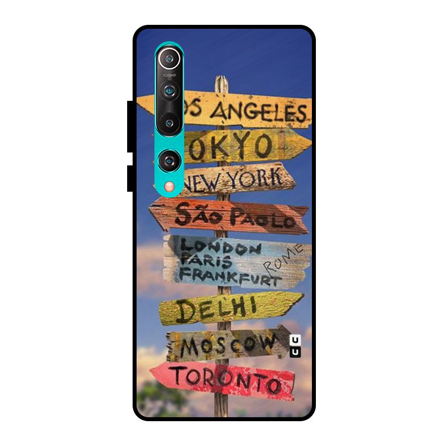 Travel Signs Metal Back Case for Mi 10