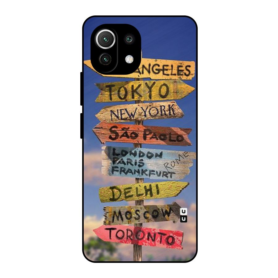 Travel Signs Metal Back Case for Mi 11 Lite