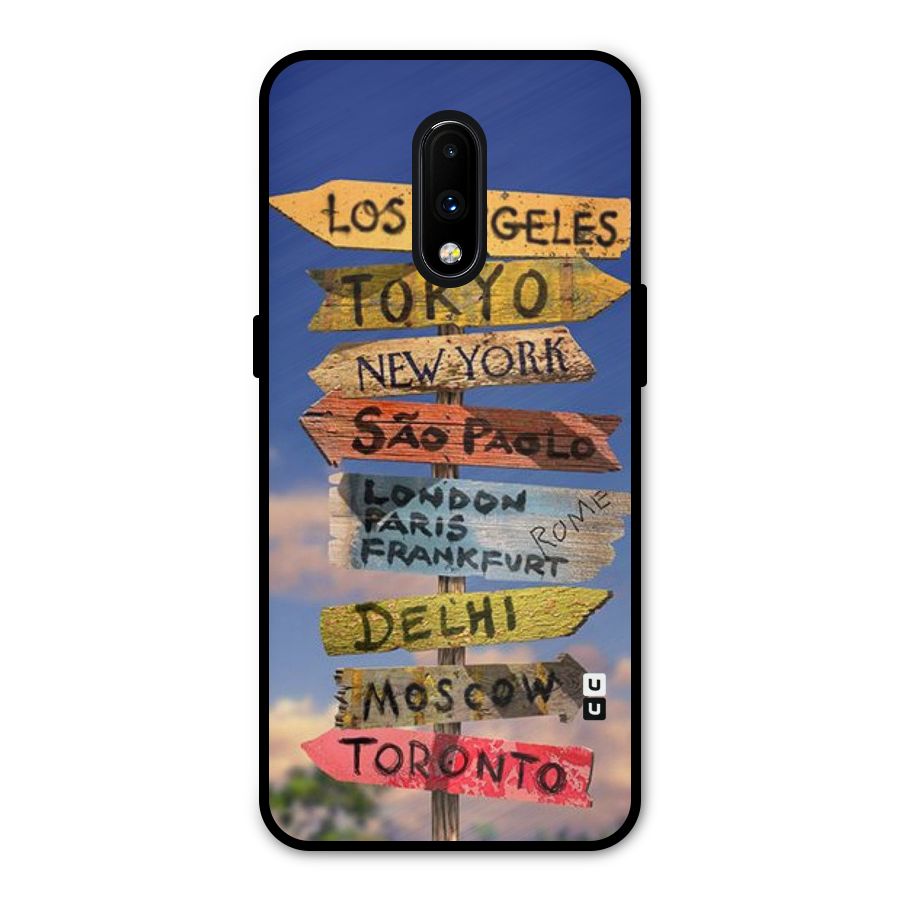 Travel Signs Metal Back Case for OnePlus 7