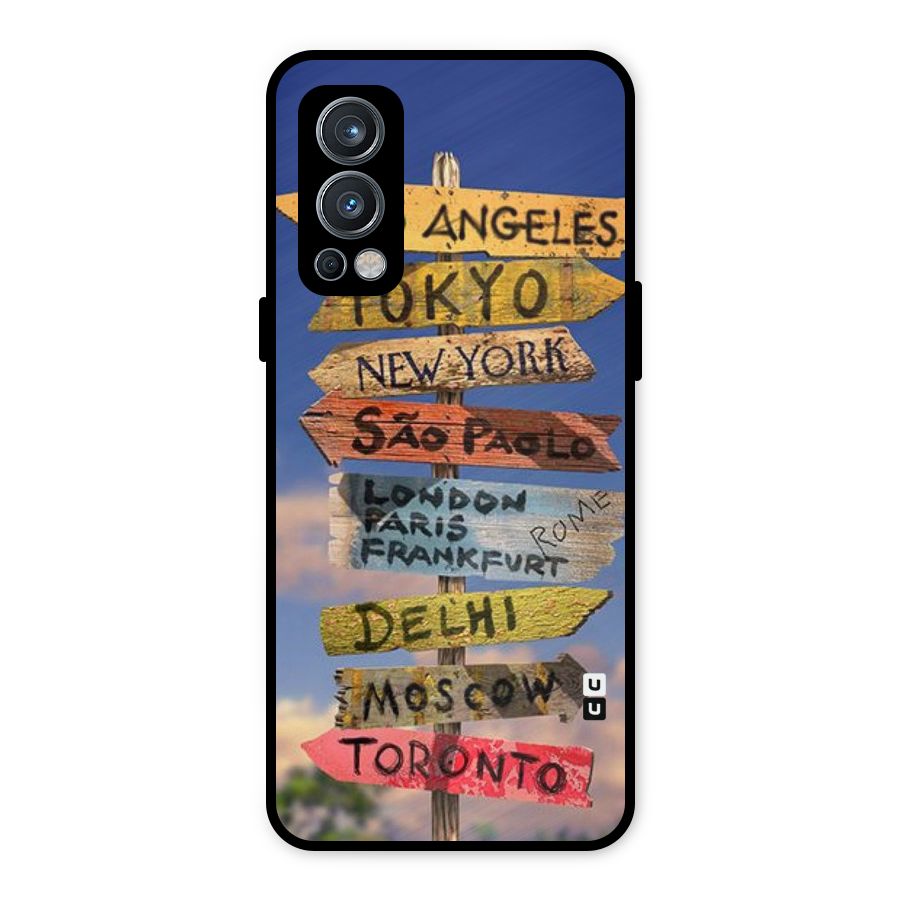 Travel Signs Metal Back Case for OnePlus Nord 2 5G
