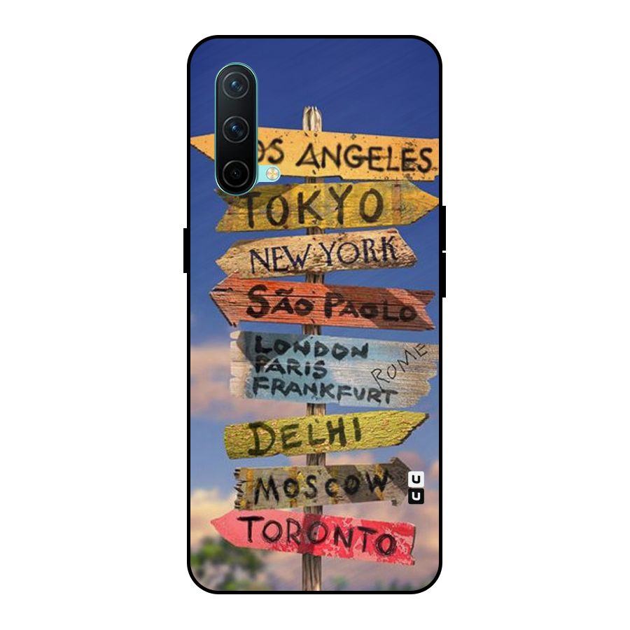 Travel Signs Metal Back Case for OnePlus Nord CE 5G