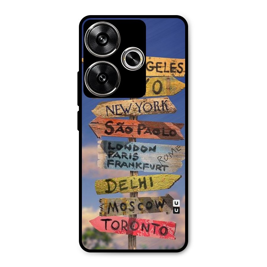 Travel Signs Metal Back Case for Poco F6