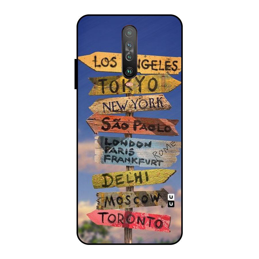 Travel Signs Metal Back Case for Poco X2