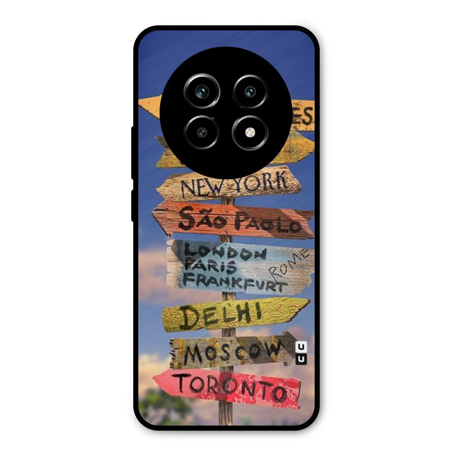 Travel Signs Metal Back Case for Realme 13 Pro