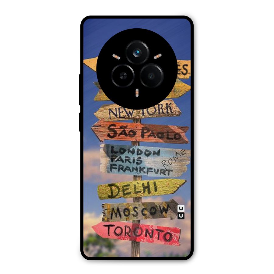 Travel Signs Metal Back Case for Realme 14 Pro Plus