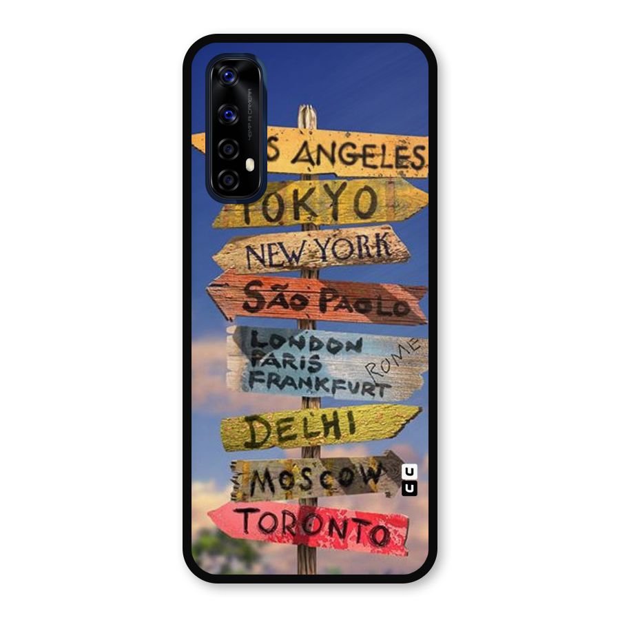 Travel Signs Metal Back Case for Realme 7