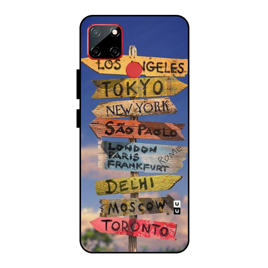 Travel Signs Metal Back Case for Realme C12