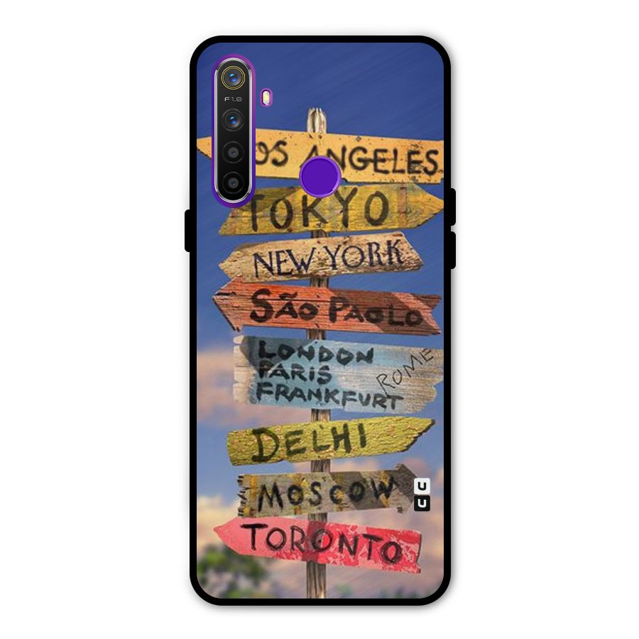 Travel Signs Metal Back Case for Realme Narzo 10