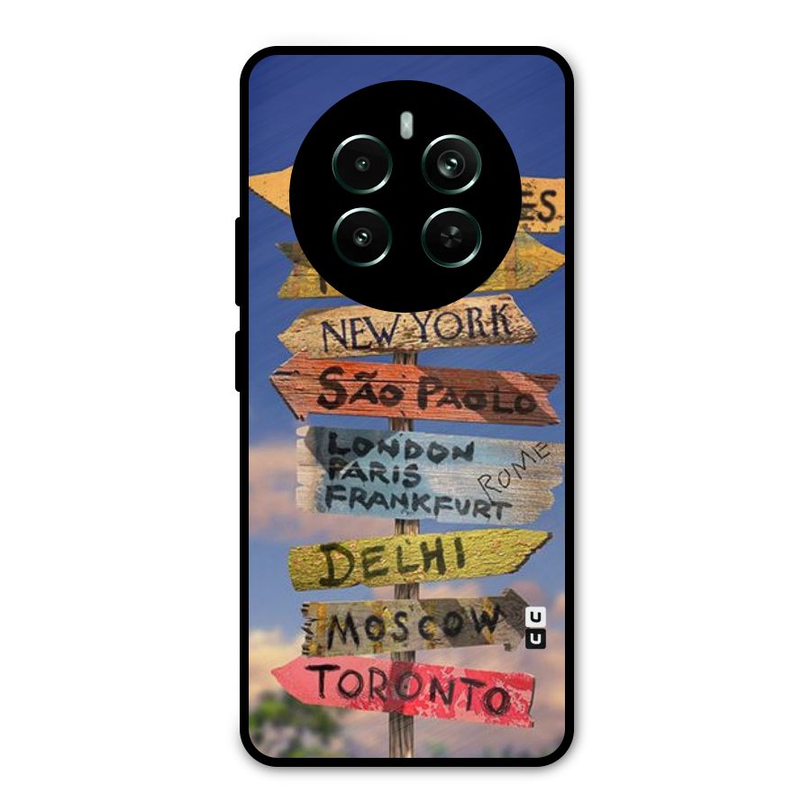 Travel Signs Metal Back Case for Realme Narzo 70 Pro