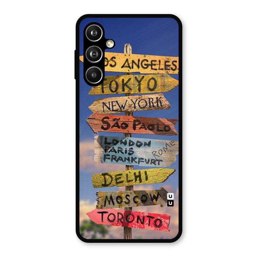Travel Signs Metal Back Case for Samsung Galaxy M54