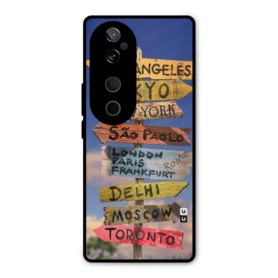 Travel Signs Metal Back Case for Vivo T3 Ultra
