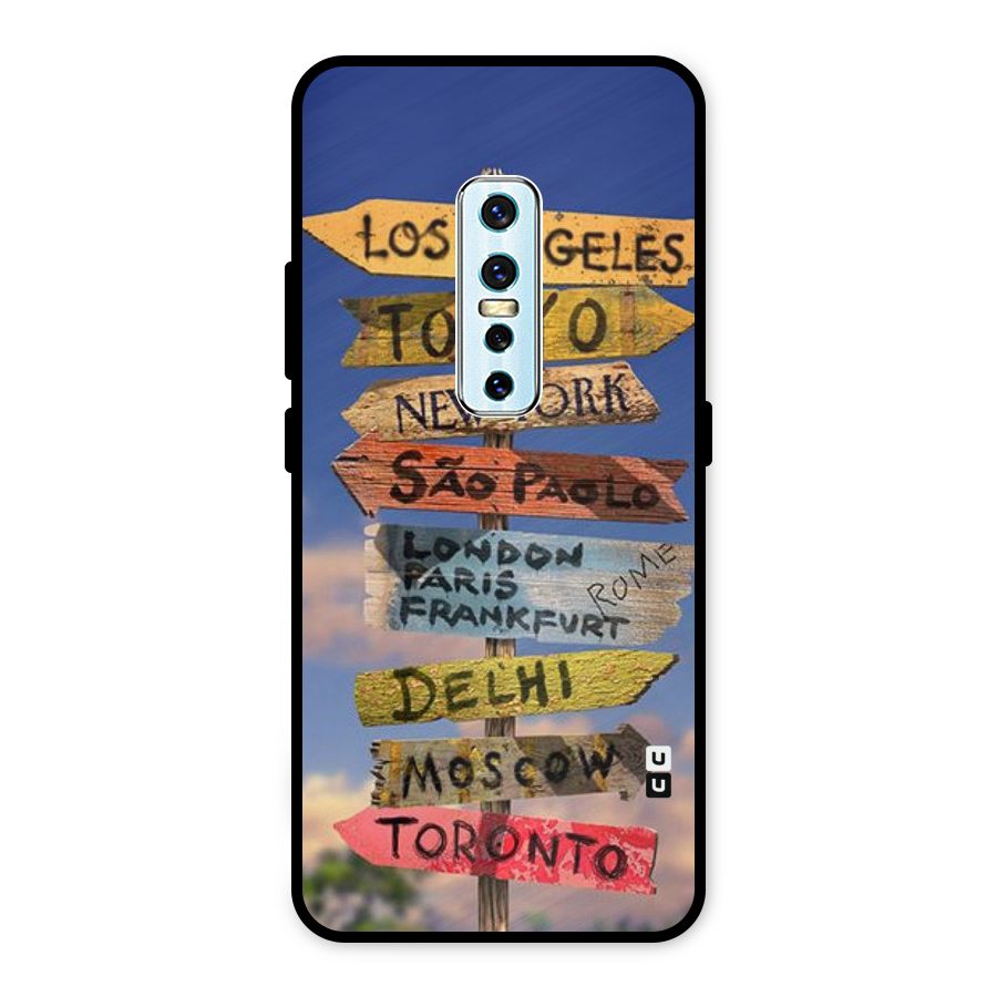 Travel Signs Metal Back Case for Vivo V17 Pro