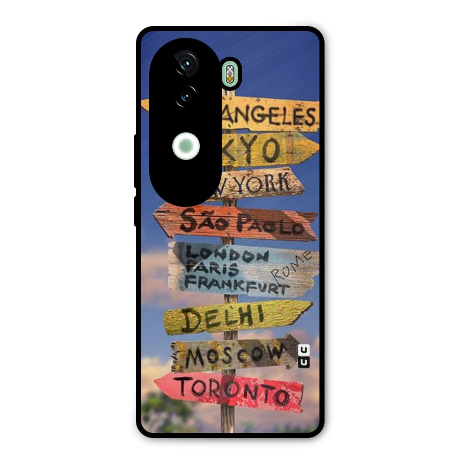 Travel Signs Metal Back Case for Vivo V40e