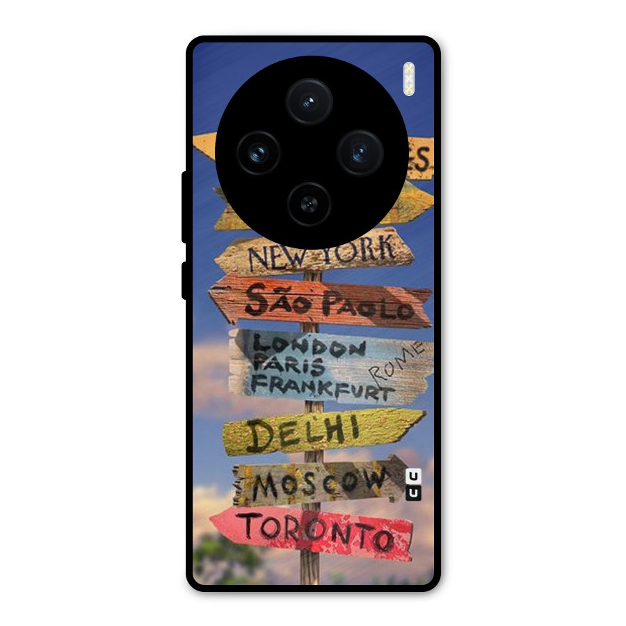 Travel Signs Metal Back Case for Vivo X100