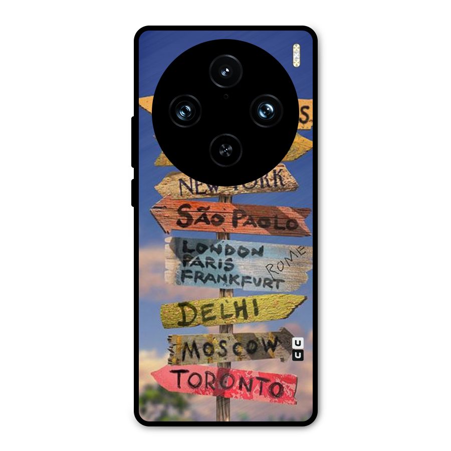 Travel Signs Metal Back Case for Vivo X100 Pro