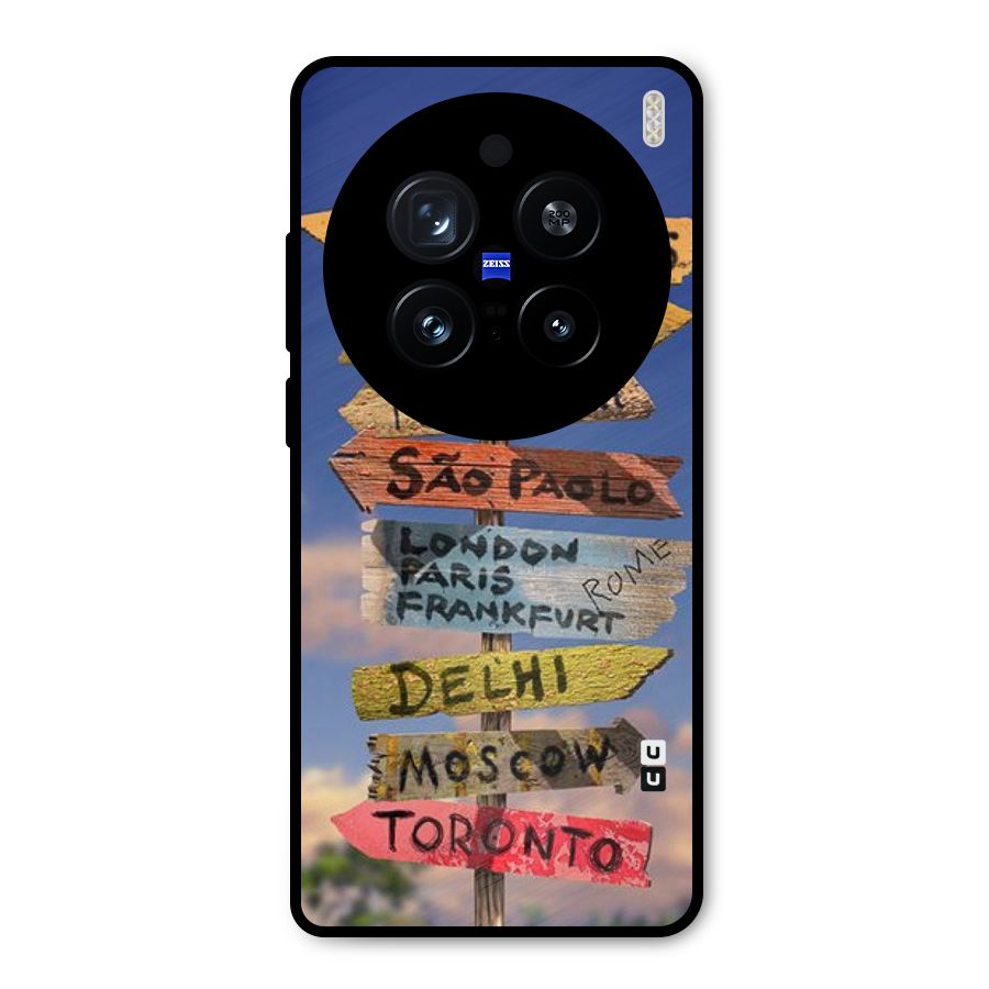 Travel Signs Metal Back Case for Vivo X200 Pro